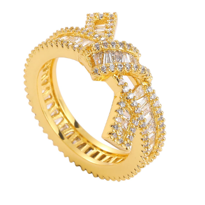Shimmering Cubic Zirconia Bowknot Ring-Rings-Krush Kandy, Women's Online Fashion Boutique Located in Phoenix, Arizona (Scottsdale Area)