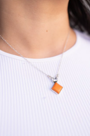 Tangerine Rosarita CZ Dainty Chain Necklace-Necklaces-Krush Kandy, Women's Online Fashion Boutique Located in Phoenix, Arizona (Scottsdale Area)