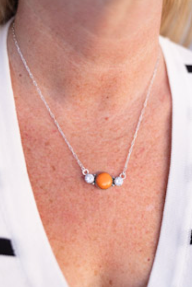 Tangerine Rosarita CZ Dainty Chain Necklace-Necklaces-Krush Kandy, Women's Online Fashion Boutique Located in Phoenix, Arizona (Scottsdale Area)