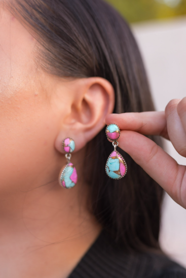 Cotton Candy Slab Drop Earrings-Earrings-Krush Kandy, Women's Online Fashion Boutique Located in Phoenix, Arizona (Scottsdale Area)