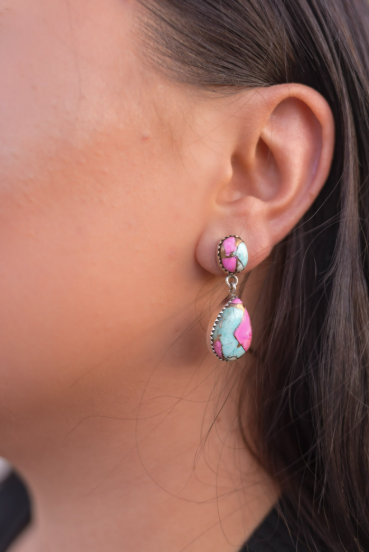 Cotton Candy Slab Drop Earrings-Earrings-Krush Kandy, Women's Online Fashion Boutique Located in Phoenix, Arizona (Scottsdale Area)