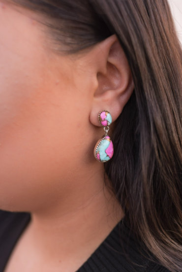 Cotton Candy Slab Drop Earrings-Earrings-Krush Kandy, Women's Online Fashion Boutique Located in Phoenix, Arizona (Scottsdale Area)