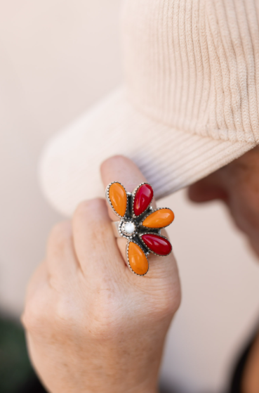 Blooming Rosarita Half Daisy Rings-Rings-Krush Kandy, Women's Online Fashion Boutique Located in Phoenix, Arizona (Scottsdale Area)