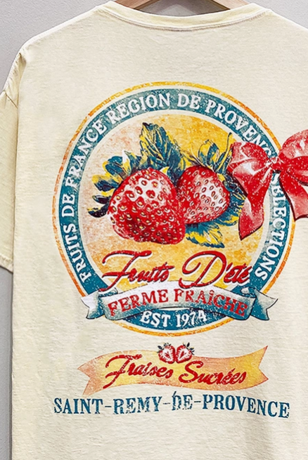 French Strawberries Graphic Tee-Graphic Tees-Krush Kandy, Women's Online Fashion Boutique Located in Phoenix, Arizona (Scottsdale Area)
