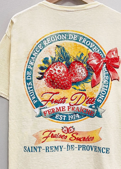 French Strawberries Graphic Tee-Graphic Tees-Krush Kandy, Women's Online Fashion Boutique Located in Phoenix, Arizona (Scottsdale Area)
