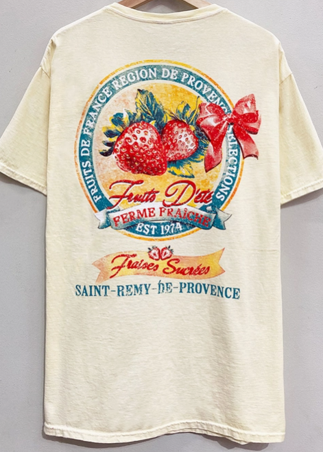 French Strawberries Graphic Tee-Graphic Tees-Krush Kandy, Women's Online Fashion Boutique Located in Phoenix, Arizona (Scottsdale Area)