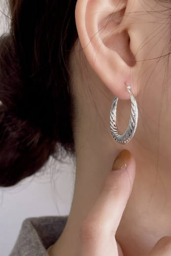 Vintage Corrugated Hoop Earrings-Earrings-Krush Kandy, Women's Online Fashion Boutique Located in Phoenix, Arizona (Scottsdale Area)