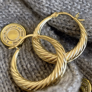 Vintage Corrugated Hoop Earrings-Earrings-Krush Kandy, Women's Online Fashion Boutique Located in Phoenix, Arizona (Scottsdale Area)