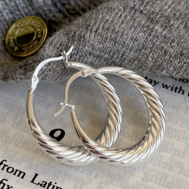 Vintage Corrugated Hoop Earrings-Earrings-Krush Kandy, Women's Online Fashion Boutique Located in Phoenix, Arizona (Scottsdale Area)