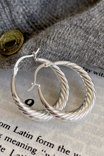 Vintage Corrugated Hoop Earrings-Earrings-Krush Kandy, Women's Online Fashion Boutique Located in Phoenix, Arizona (Scottsdale Area)