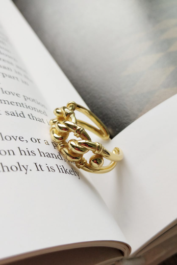 Golden Industrial Wind Ring-Rings-Krush Kandy, Women's Online Fashion Boutique Located in Phoenix, Arizona (Scottsdale Area)