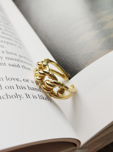 Golden Industrial Wind Ring-Rings-Krush Kandy, Women's Online Fashion Boutique Located in Phoenix, Arizona (Scottsdale Area)