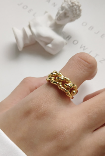 Golden Industrial Wind Ring-Rings-Krush Kandy, Women's Online Fashion Boutique Located in Phoenix, Arizona (Scottsdale Area)