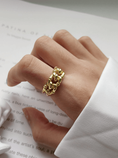 Golden Industrial Wind Ring-Rings-Krush Kandy, Women's Online Fashion Boutique Located in Phoenix, Arizona (Scottsdale Area)