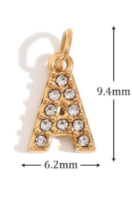 Rhinestone Letter Charm-Necklaces-Krush Kandy, Women's Online Fashion Boutique Located in Phoenix, Arizona (Scottsdale Area)