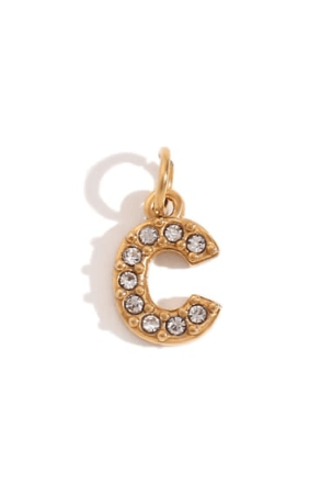 Rhinestone Letter Charm-Necklaces-Krush Kandy, Women's Online Fashion Boutique Located in Phoenix, Arizona (Scottsdale Area)