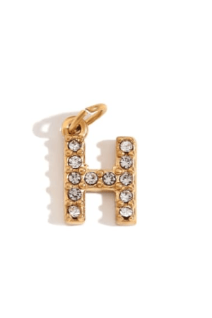 Rhinestone Letter Charm-Necklaces-Krush Kandy, Women's Online Fashion Boutique Located in Phoenix, Arizona (Scottsdale Area)
