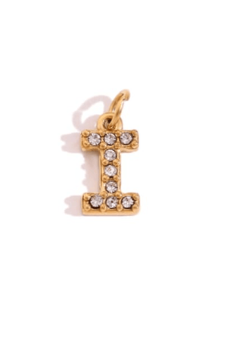 Rhinestone Letter Charm-Necklaces-Krush Kandy, Women's Online Fashion Boutique Located in Phoenix, Arizona (Scottsdale Area)