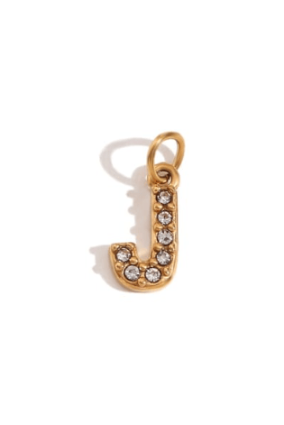 Rhinestone Letter Charm-Necklaces-Krush Kandy, Women's Online Fashion Boutique Located in Phoenix, Arizona (Scottsdale Area)