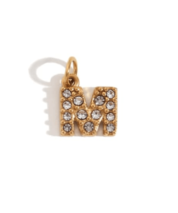 Rhinestone Letter Charm-Necklaces-Krush Kandy, Women's Online Fashion Boutique Located in Phoenix, Arizona (Scottsdale Area)