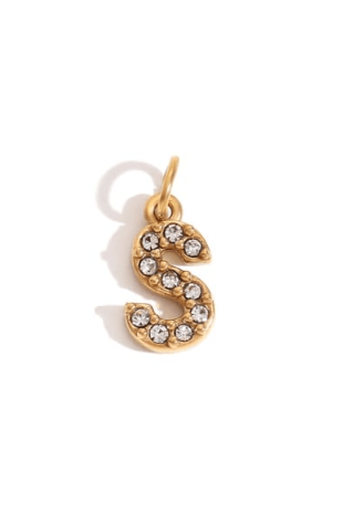 Rhinestone Letter Charm-Necklaces-Krush Kandy, Women's Online Fashion Boutique Located in Phoenix, Arizona (Scottsdale Area)