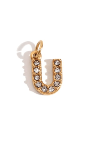 Rhinestone Letter Charm-Necklaces-Krush Kandy, Women's Online Fashion Boutique Located in Phoenix, Arizona (Scottsdale Area)