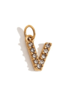 Rhinestone Letter Charm-Necklaces-Krush Kandy, Women's Online Fashion Boutique Located in Phoenix, Arizona (Scottsdale Area)