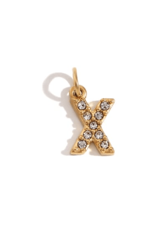 Rhinestone Letter Charm-Necklaces-Krush Kandy, Women's Online Fashion Boutique Located in Phoenix, Arizona (Scottsdale Area)