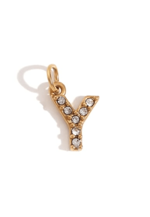 Rhinestone Letter Charm-Necklaces-Krush Kandy, Women's Online Fashion Boutique Located in Phoenix, Arizona (Scottsdale Area)