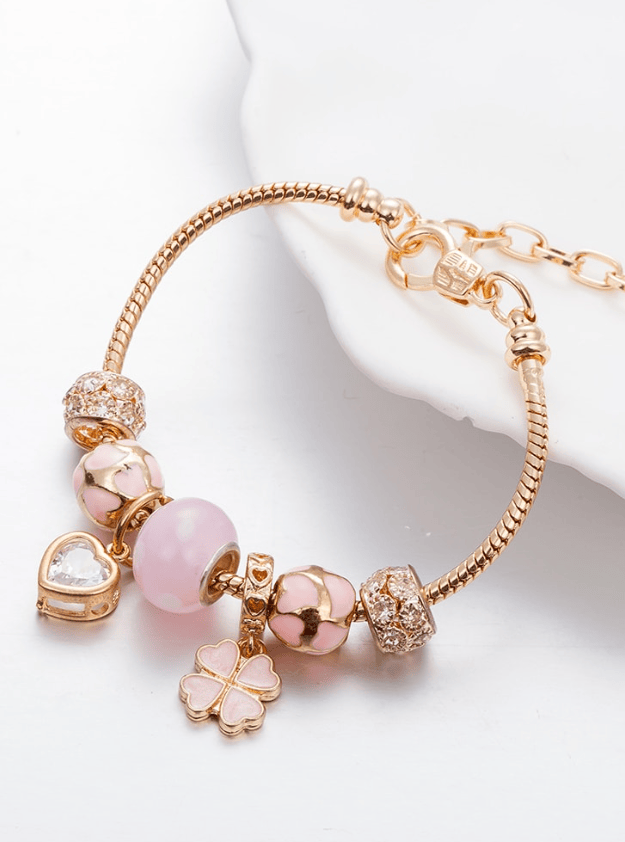 Enamel Heart Trend Charm Bracelet-Jewelry-Krush Kandy, Women's Online Fashion Boutique Located in Phoenix, Arizona (Scottsdale Area)