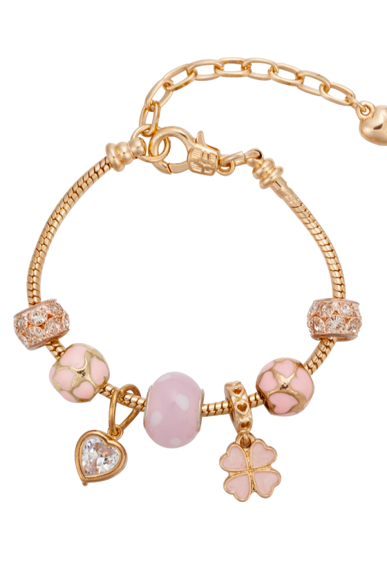 Enamel Heart Trend Charm Bracelet-Jewelry-Krush Kandy, Women's Online Fashion Boutique Located in Phoenix, Arizona (Scottsdale Area)