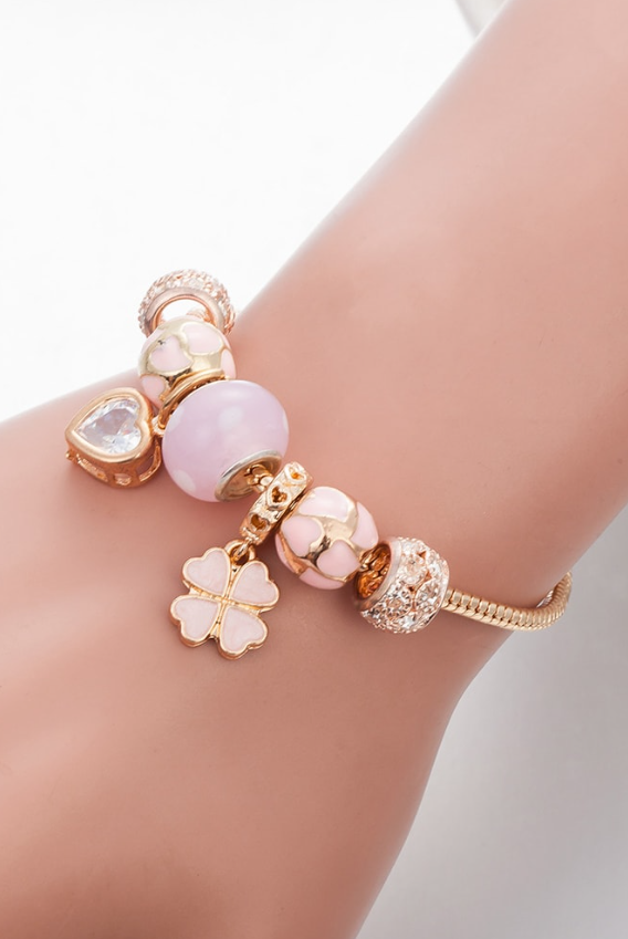 Enamel Heart Trend Charm Bracelet-Jewelry-Krush Kandy, Women's Online Fashion Boutique Located in Phoenix, Arizona (Scottsdale Area)