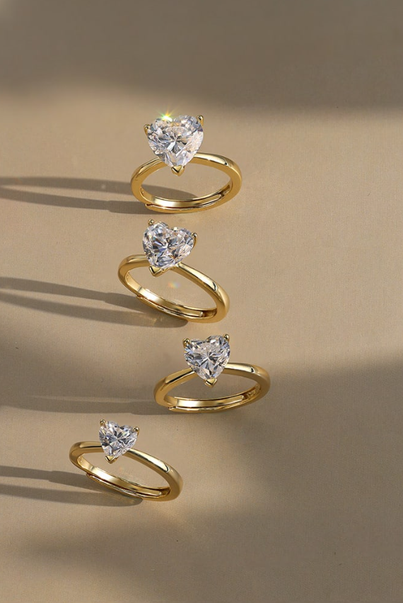 Minimalist Crystal Heart Ring-Jewelry-Krush Kandy, Women's Online Fashion Boutique Located in Phoenix, Arizona (Scottsdale Area)