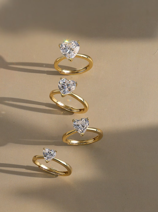 Minimalist Crystal Heart Ring-Jewelry-Krush Kandy, Women's Online Fashion Boutique Located in Phoenix, Arizona (Scottsdale Area)