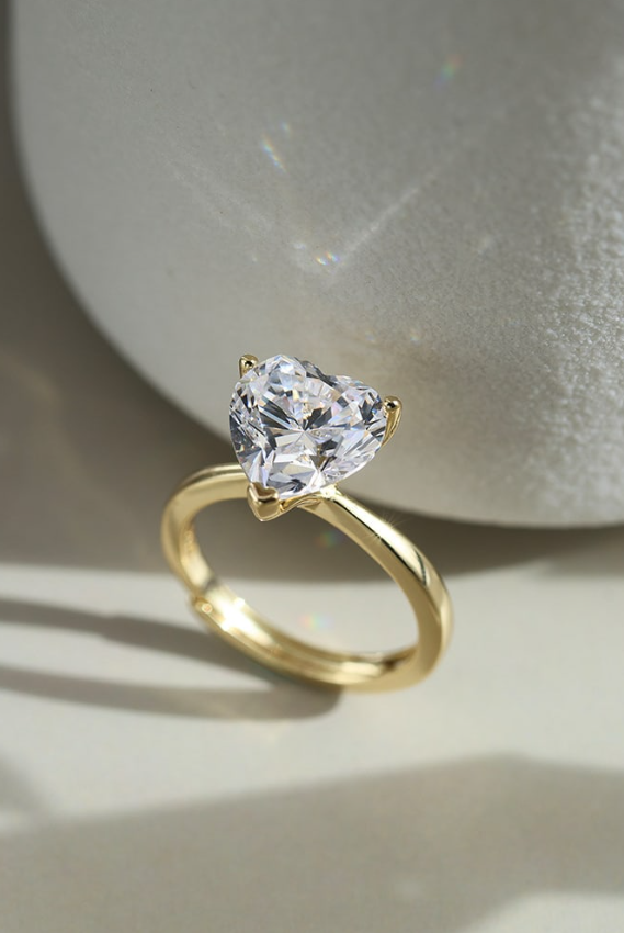 Minimalist Crystal Heart Ring-Jewelry-Krush Kandy, Women's Online Fashion Boutique Located in Phoenix, Arizona (Scottsdale Area)