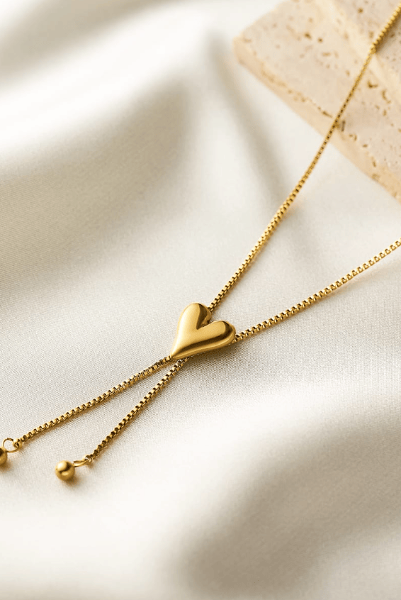 Titanium Steel Minimalist Heart Earring and Necklace Set-Jewelry-Krush Kandy, Women's Online Fashion Boutique Located in Phoenix, Arizona (Scottsdale Area)