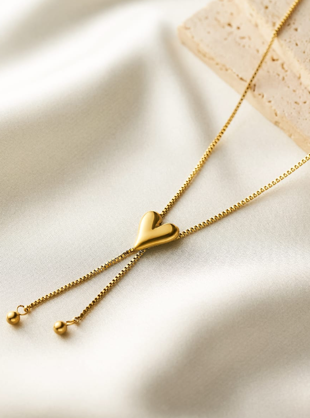 Titanium Steel Minimalist Heart Earring and Necklace Set-Jewelry-Krush Kandy, Women's Online Fashion Boutique Located in Phoenix, Arizona (Scottsdale Area)