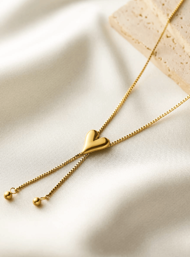 Titanium Steel Minimalist Heart Earring and Necklace Set-Jewelry-Krush Kandy, Women's Online Fashion Boutique Located in Phoenix, Arizona (Scottsdale Area)
