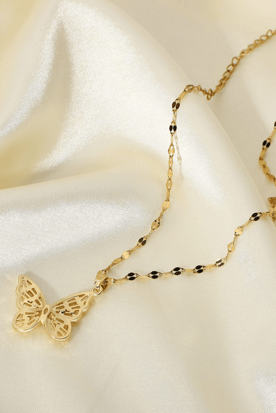Stainless Steel Cubic Zirconia Butterfly Dainty Necklace-Jewelry-Krush Kandy, Women's Online Fashion Boutique Located in Phoenix, Arizona (Scottsdale Area)