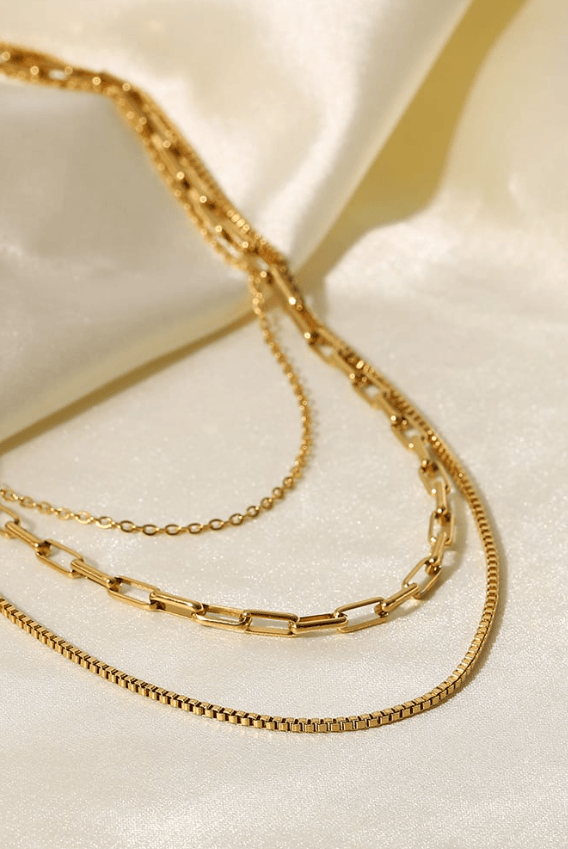 Stainless Steel Geometric Trend Multi Strand Necklace-Jewelry-Krush Kandy, Women's Online Fashion Boutique Located in Phoenix, Arizona (Scottsdale Area)