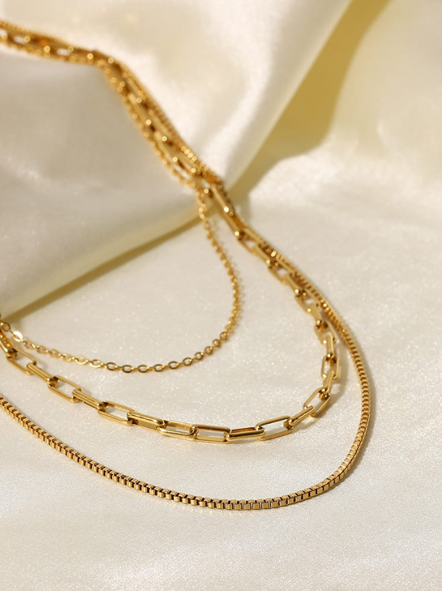 Stainless Steel Geometric Trend Multi Strand Necklace-Jewelry-Krush Kandy, Women's Online Fashion Boutique Located in Phoenix, Arizona (Scottsdale Area)