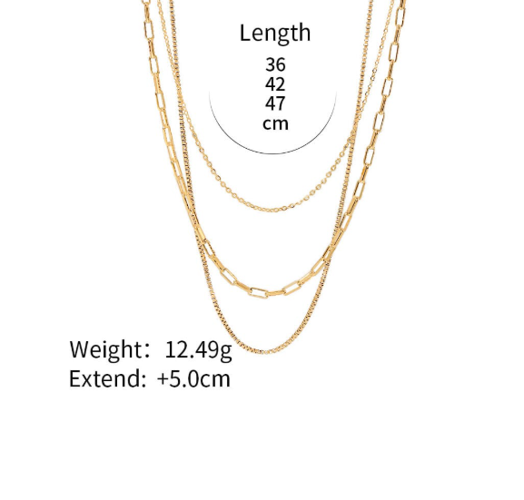 Stainless Steel Geometric Trend Multi Strand Necklace-Jewelry-Krush Kandy, Women's Online Fashion Boutique Located in Phoenix, Arizona (Scottsdale Area)