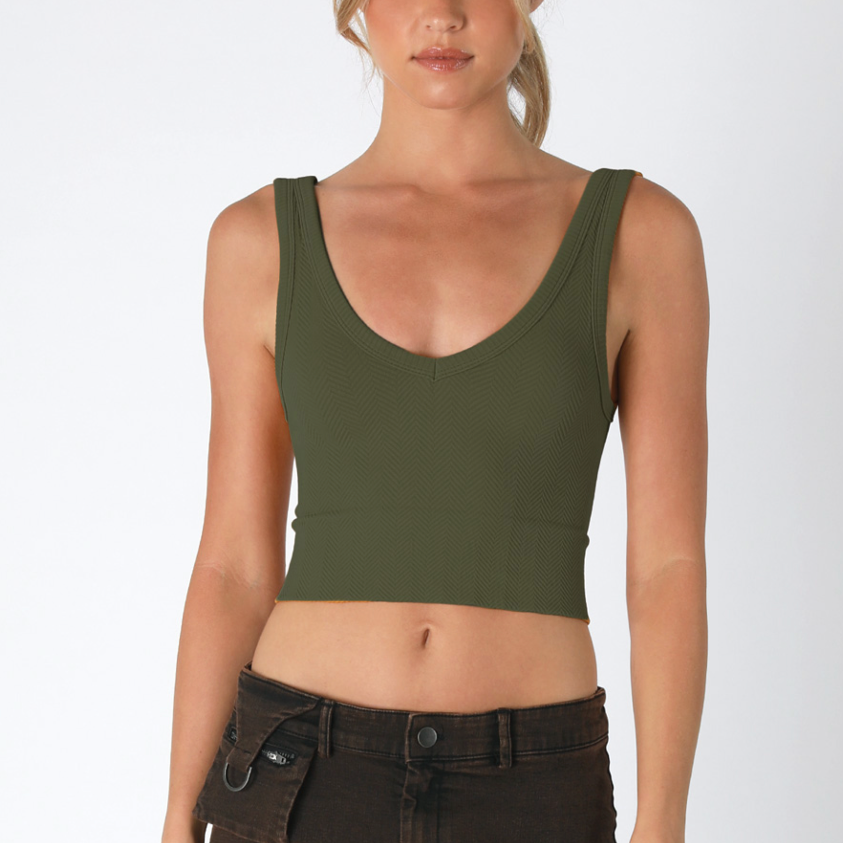 NIKIBIKI Reversible Herringbone Tank Top-Tanks-Krush Kandy, Women's Online Fashion Boutique Located in Phoenix, Arizona (Scottsdale Area)