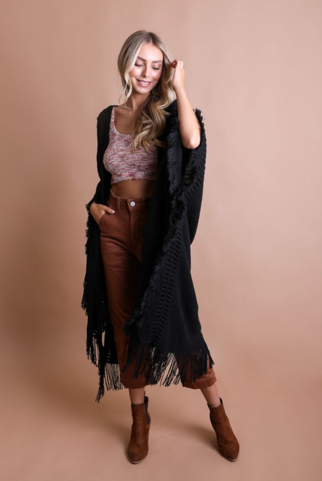 Open Bohemian Ruana Cardigan-Cardigans-Krush Kandy, Women's Online Fashion Boutique Located in Phoenix, Arizona (Scottsdale Area)
