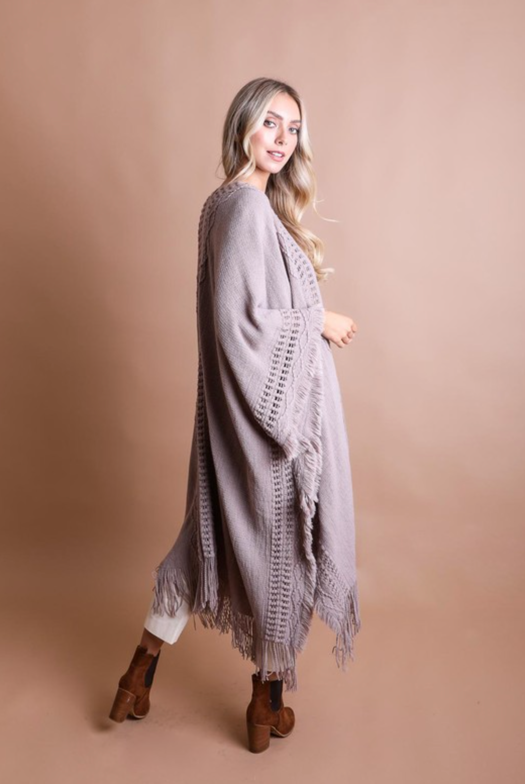 Open Bohemian Ruana Cardigan-Cardigans-Krush Kandy, Women's Online Fashion Boutique Located in Phoenix, Arizona (Scottsdale Area)