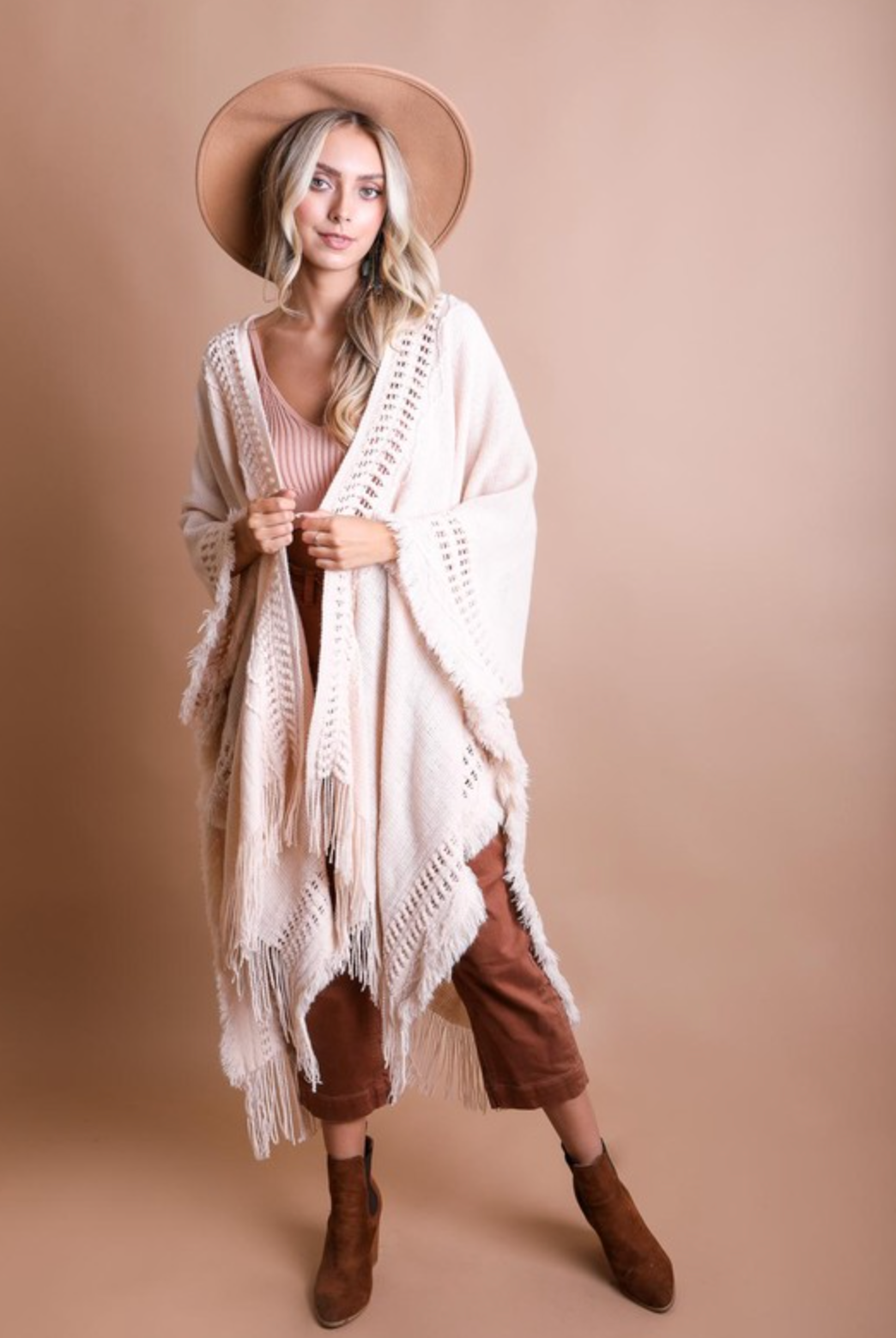 Open Bohemian Ruana Cardigan-Cardigans-Krush Kandy, Women's Online Fashion Boutique Located in Phoenix, Arizona (Scottsdale Area)