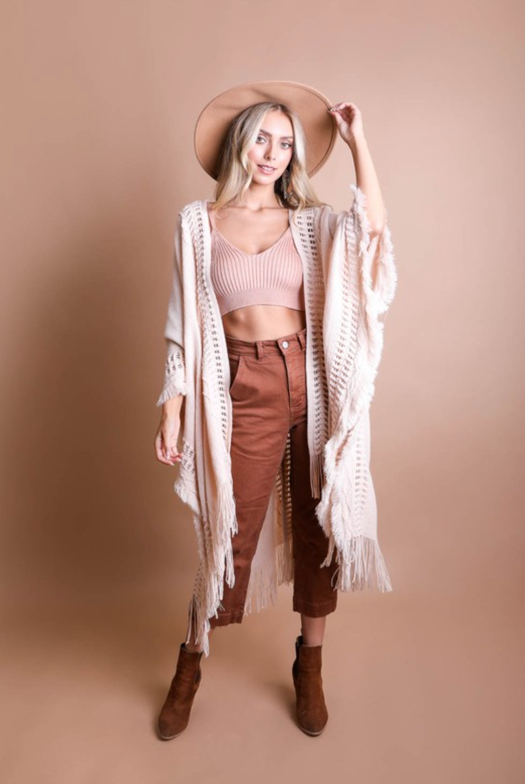 Open Bohemian Ruana Cardigan-Cardigans-Krush Kandy, Women's Online Fashion Boutique Located in Phoenix, Arizona (Scottsdale Area)