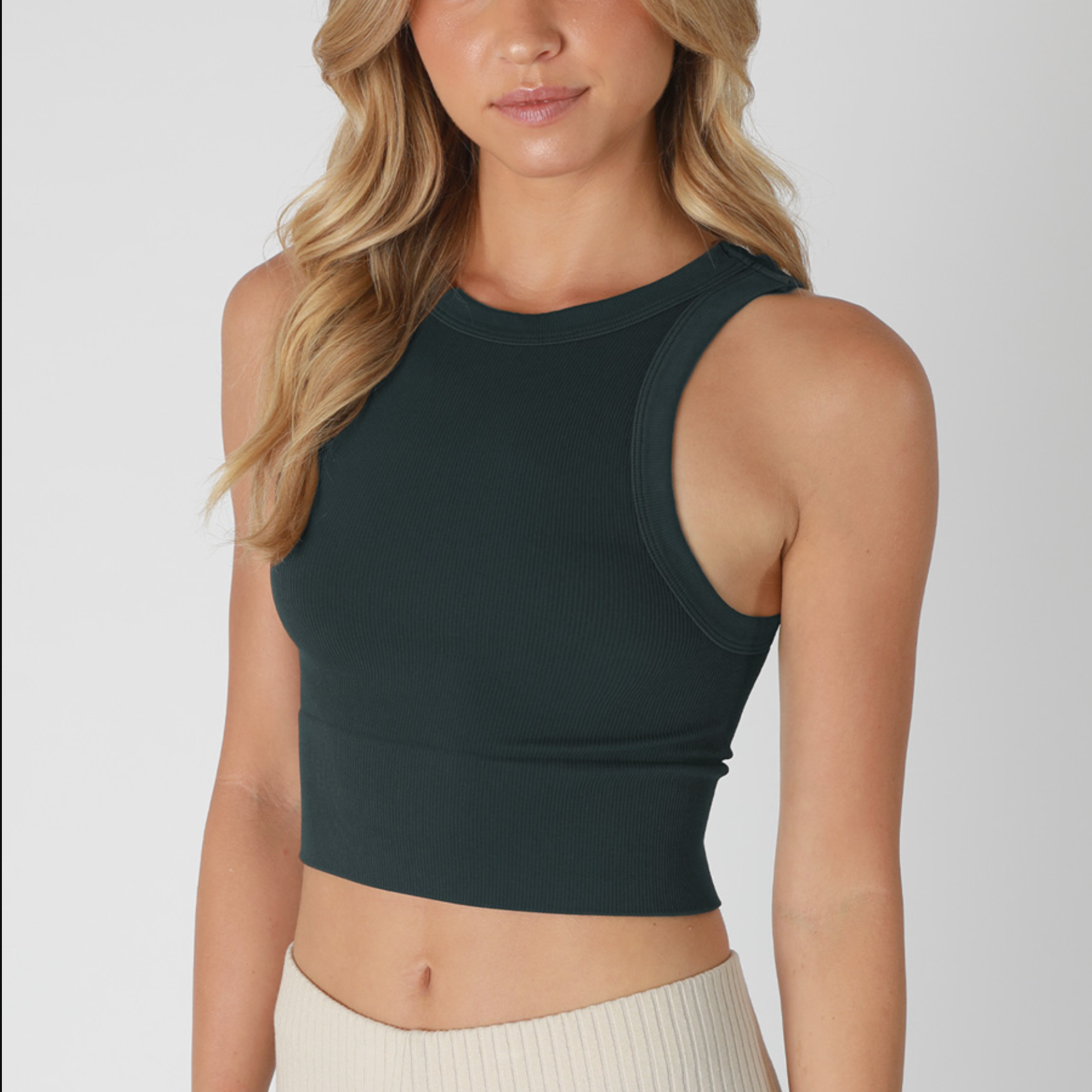 Niki Biki Ribbed High Neck Crop Top-Tanks-Krush Kandy, Women's Online Fashion Boutique Located in Phoenix, Arizona (Scottsdale Area)