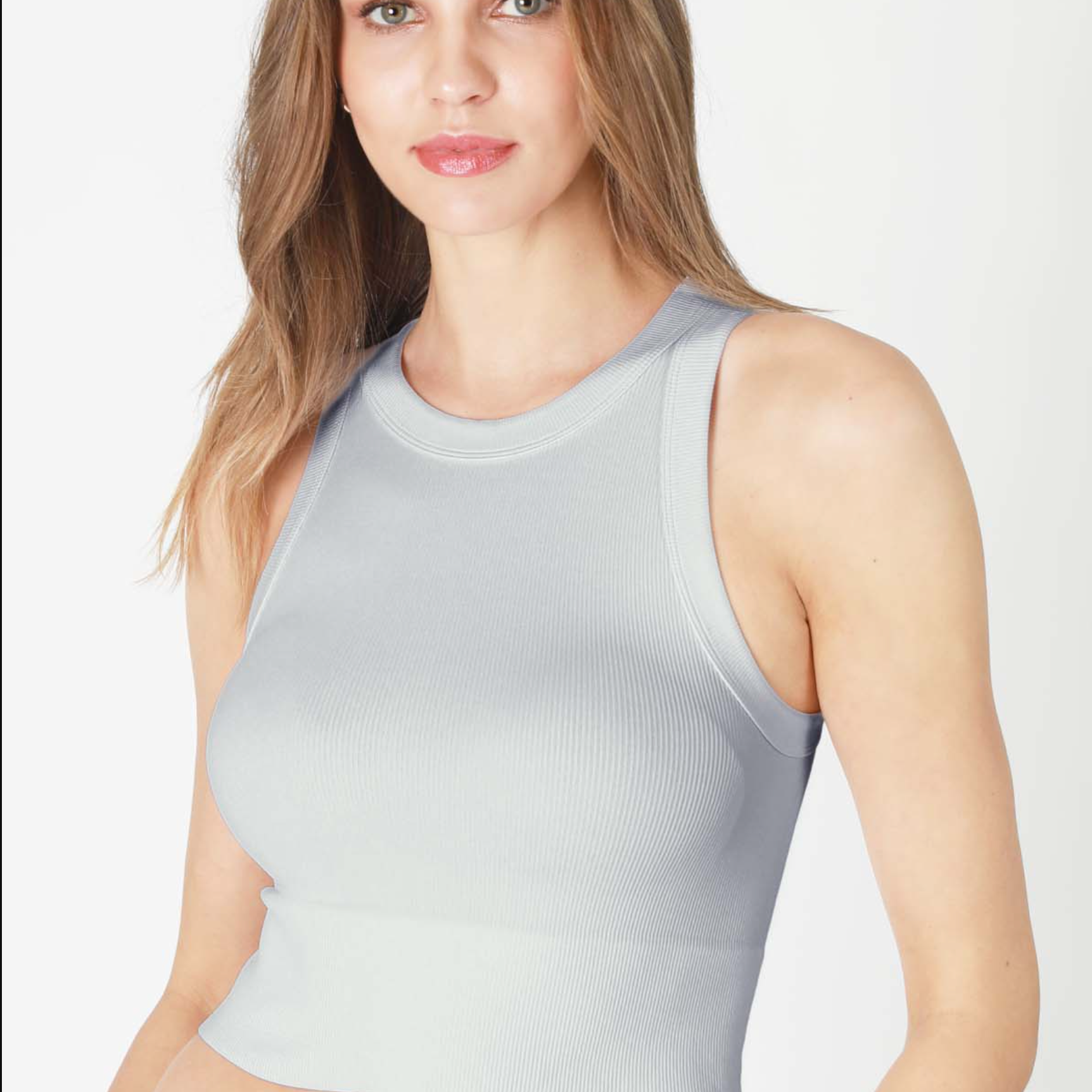 Niki Biki Ribbed High Neck Crop Top-Tanks-Krush Kandy, Women's Online Fashion Boutique Located in Phoenix, Arizona (Scottsdale Area)