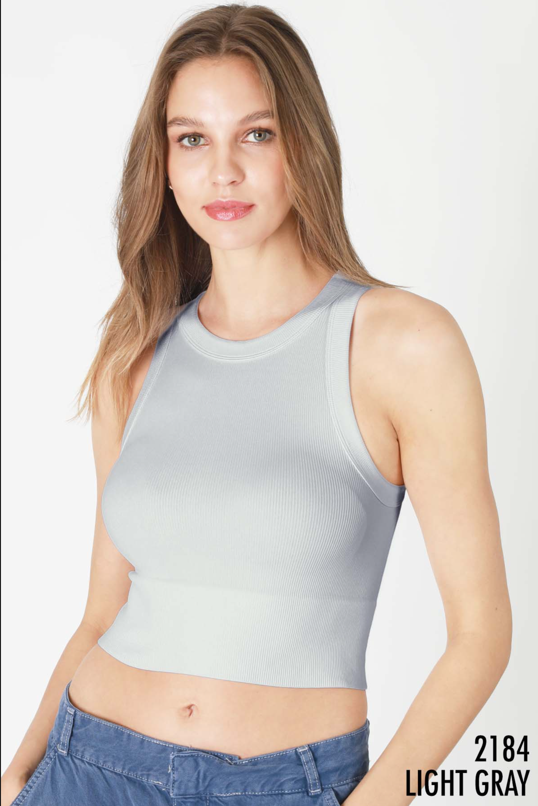 Niki Biki Ribbed High Neck Crop Top-Tanks-Krush Kandy, Women's Online Fashion Boutique Located in Phoenix, Arizona (Scottsdale Area)